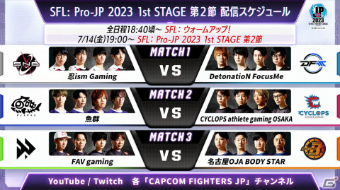 「ストリートファイターリーグ: Pro-JP 2023」がついに開幕！1stステージ第1節の結果が公開の画像6