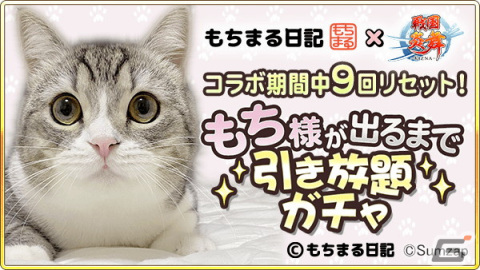 「戦国炎舞 -KIZNA-」×「もちまる日記」コラボがスタート！もち様が出るまで引き放題ガチャなどを実施の画像7