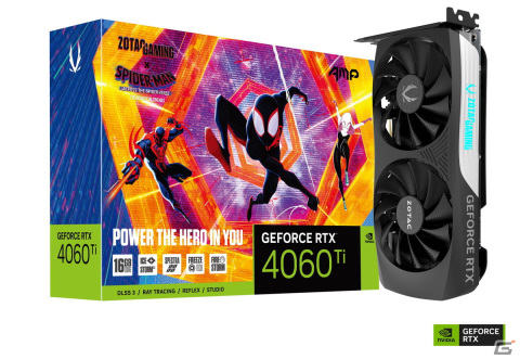 GeForce RTX 4060 Ti搭載グラフィックスカード「ZOTAC GAMING GeForce RTX 4060 Ti 16GB AMP SPIDER-MAN: Across the Spider-VerseBundle」が7月28日より販売の画像1