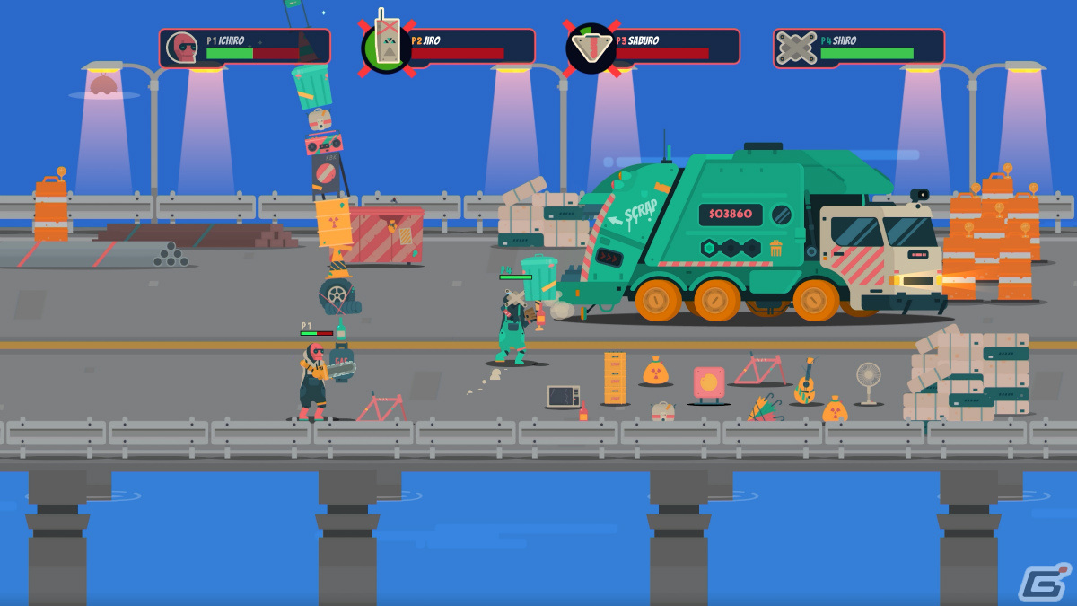 「PixelJunk Scrappers Deluxe」が発売！最大4人でゴミに溢れた街を掃除するパーティゲームの画像2