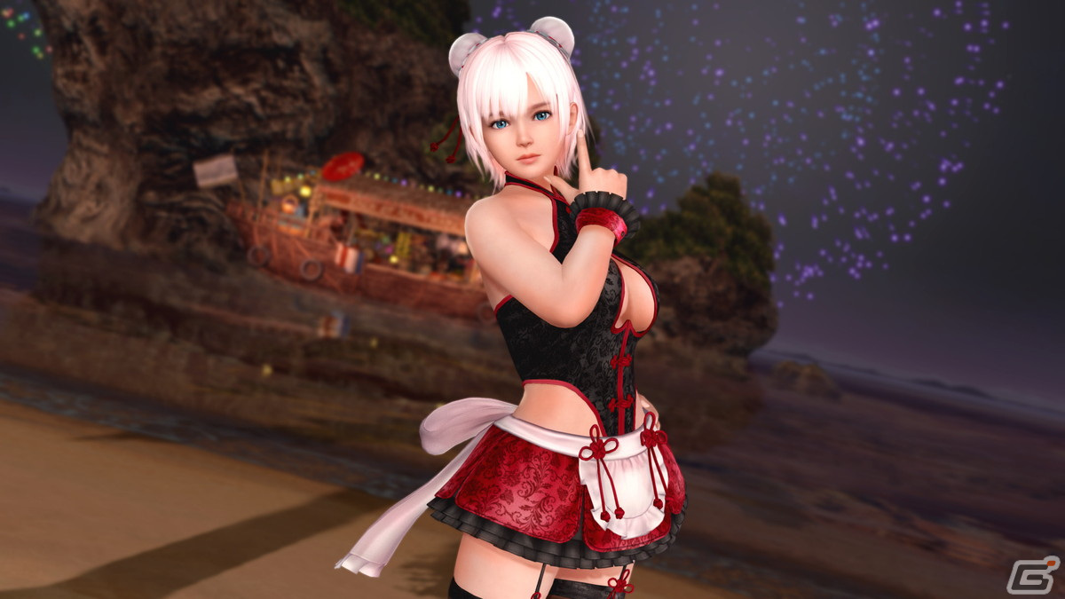 DEAD OR ALIVE XVV」胸元と腰回りがセクシーなチャイナメイド風水着