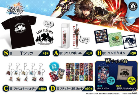 「ラストクラウディア」初のオンラインくじが販売開始！Tシャツやクリアボトル、ハンドタオルなどがラインナップの画像2
