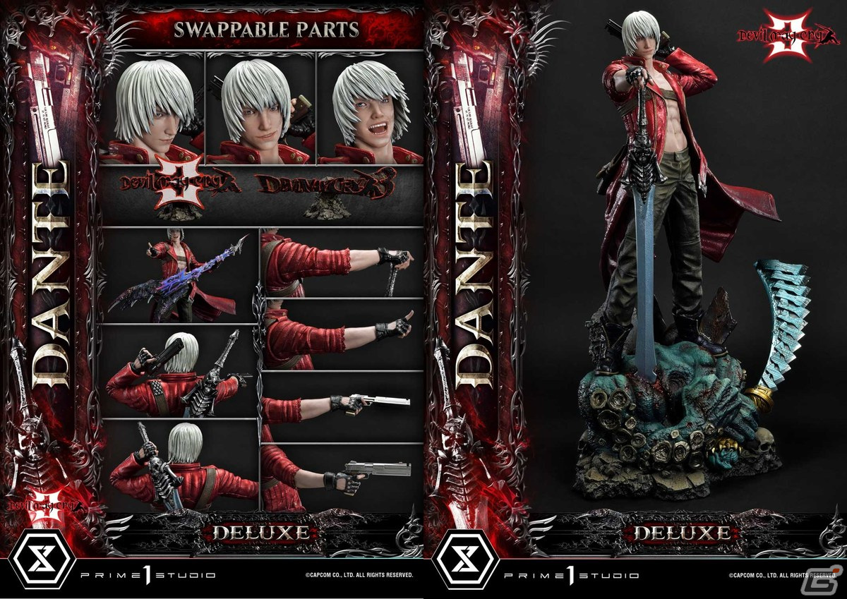「デビル メイ クライ 3」ダンテの1/4ポリストーン製スタチューが予約開始！バージルと組み合わせてダブル・ジャックポットの再現もの画像5