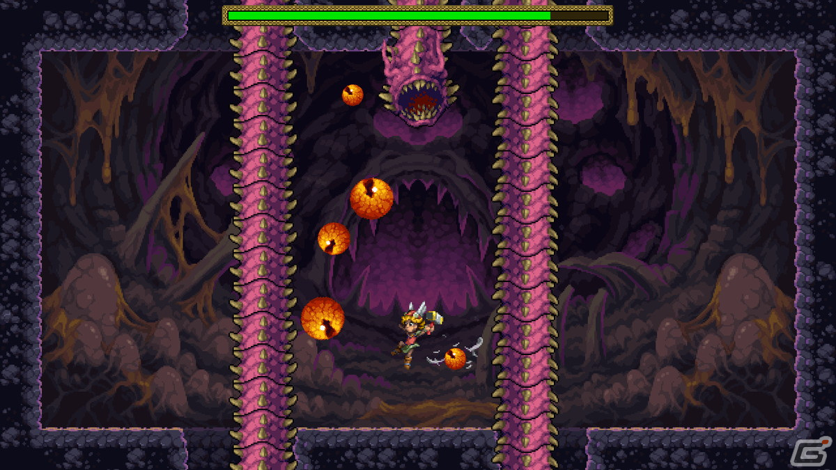 16ビットで描かれた北欧神話の世界を舞台にしたプラットフォーム・ゲーム「タイニー・ソー」がSwitchで配信開始！の画像4