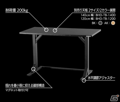 Bauhutteより“デスクの揺れ”を解消するゲーミングデスク「ステーブル・テーブル BHD-ST」が発売！安定したデスクで安定したエイムを実現の画像2