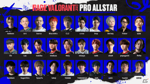 「RAGE VALORANT 2023」ファン投票で選ばれた30名の出演者が発表！ZETA DIVISIONからcrow選手ら5名が出演の画像2