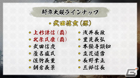 「戦国IXA」で新章「虎王咆哮～己まぬ烈風、消えぬ炎～」が開幕！【傑】武田信玄ら総勢13名の武将が登場の画像3