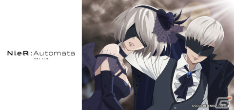 アニメ「NieR:Automata Ver1.1a」2Bと9Sの描き下ろしイラストを使用したTカードが登場！アクスタ付きスタンドやカードケースなどのグッズもの画像1