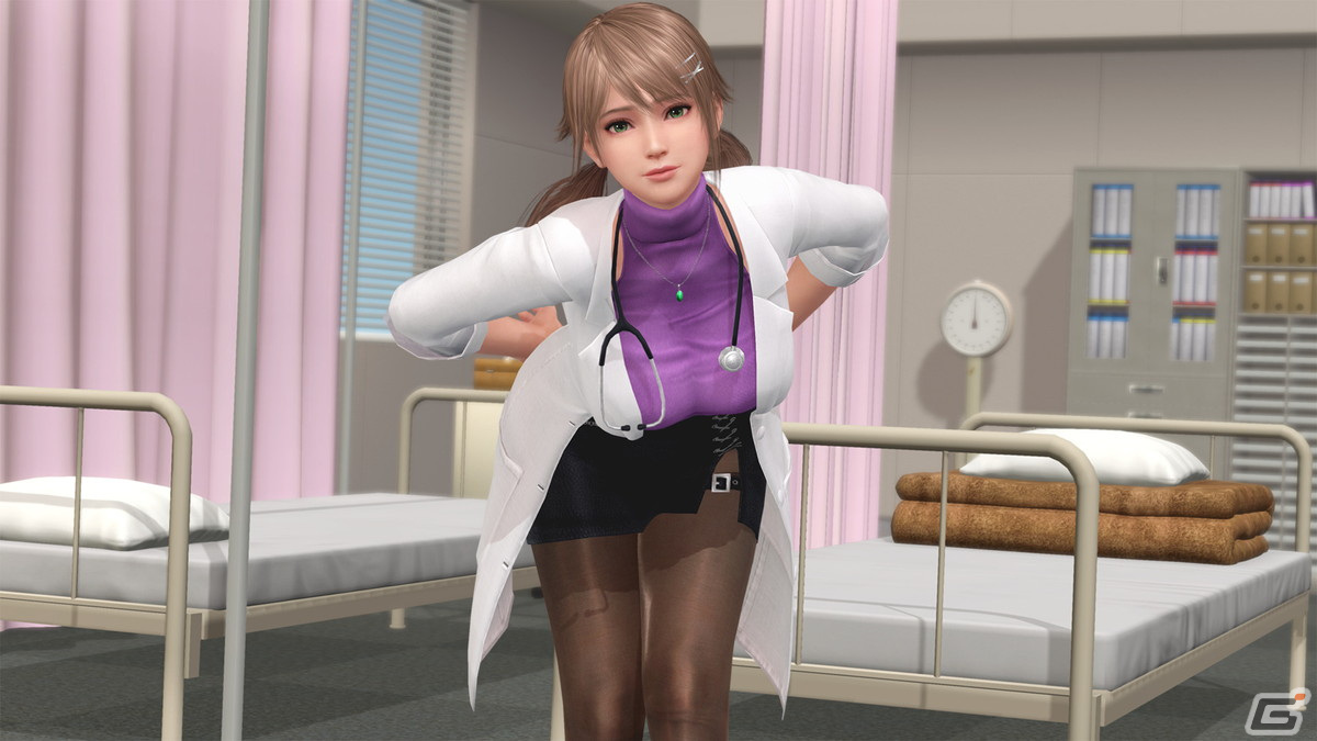 「DEAD OR ALIVE XVV」パープルカラーのニットに白衣が映える新SSR水着「ヴィーナス・ウェルネス」が登場！の画像6