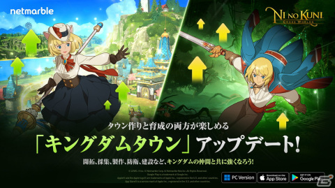 「二ノ国：Cross Worlds」街づくりと育成を楽しめる「キングダムタウン」が実装！オブジェクトを建設しバフやアイテムを獲得しようの画像1
