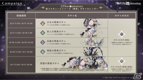 「NieR Re［in］carnation」で2.5 Year Anniversary記念キャンペーンが開催！イベントで集めたチケットで「ママのドリームガチャ」にチャレンジの画像3
