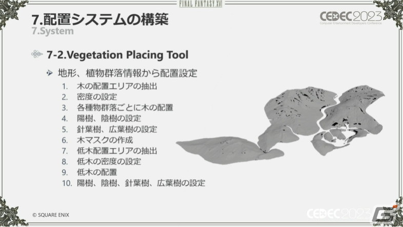 「FFXVI」“斬鉄剣ツール”などさまざまな破壊ツールを紹介――ヴァリスゼアの植生ルールにも迫る【CEDEC2023】の画像86