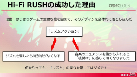 「Hi-Fi RUSH」の開発はとてもめんどくさかった!傑作リズムアクションゲームができるまで【CEDEC2023】の画像40