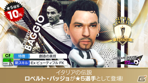 「サカつくRTW」ロベルト・バッジョ選手らイタリア強豪クラブのスーパースターが登場！SUPER STAR FES LEGENDが実施の画像2