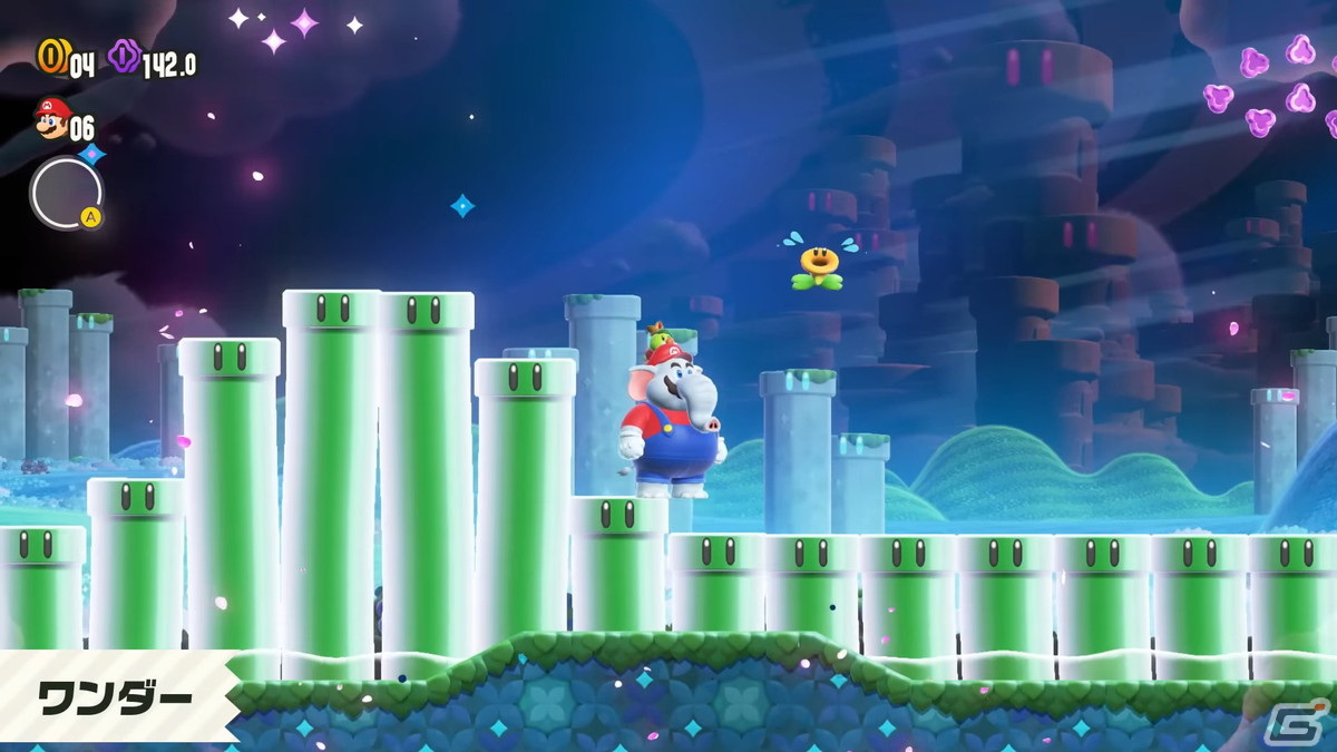 “ゾウ変身”やワンダーフラワー、オンラインプレイなど「スーパーマリオブラザーズ ワンダー Direct」で判明した新たな要素を紹介！の画像14