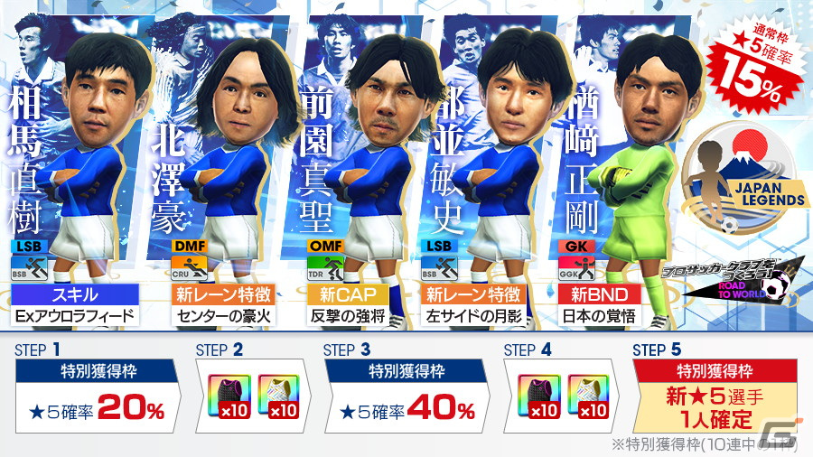 サカつくRTW」日本サッカーのレジェンドたちが登場する“JAPAN LEGENDS