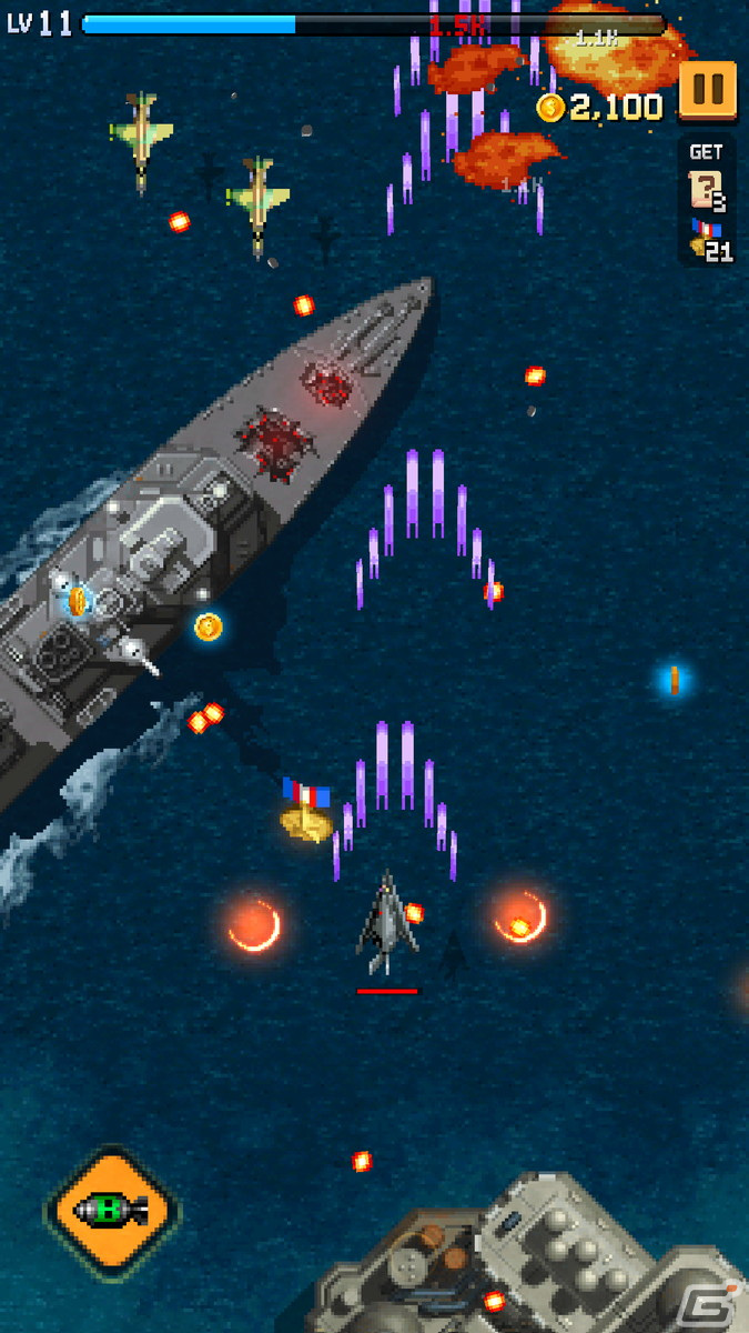2Dシューティングゲーム「ストライカーズ1945：RE」がサービス開始！原作の雰囲気を残しながらスキルや機体強化などの成長要素を追加の画像6