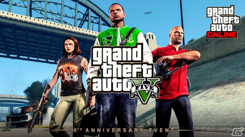 「GTAオンライン」にて「GTA V」の10周年を祝うイベントが開催！メインキャラモチーフのコスチュームや新たな武器デザインなどが登場の画像1