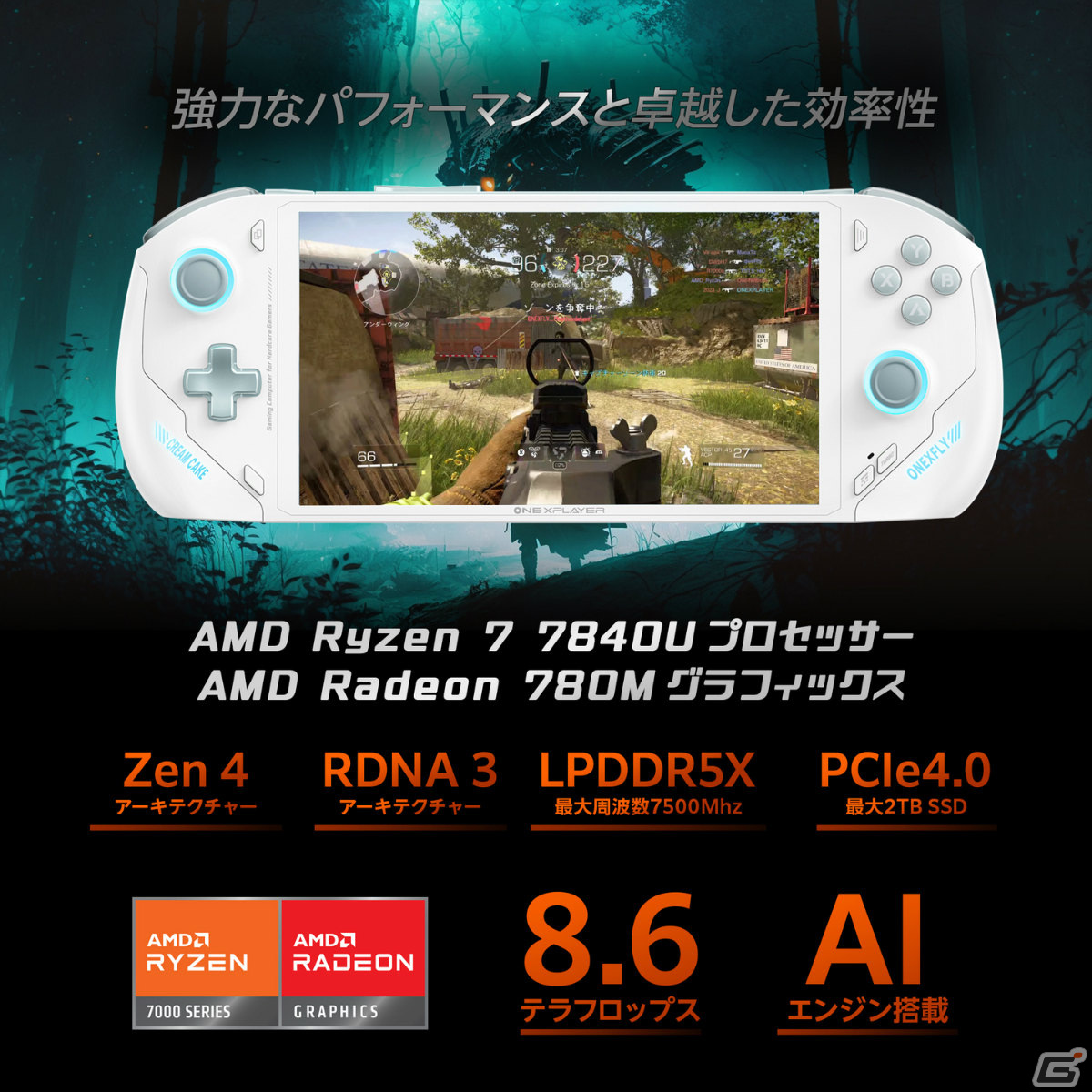 32GBメモリを標準搭載した7インチポータブルゲーミングPC「ONEXFLY 国内正規版」が10月14日に発売！TGS2023で先行体験も可能の画像6