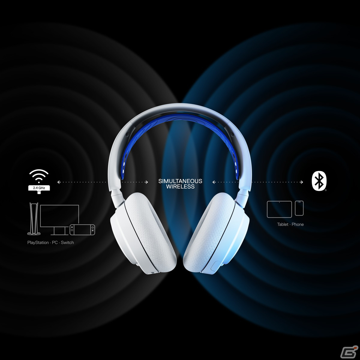 白色ゲーミングヘッドセット「Arctis Nova 7P White」が発表！2.4GhzワイヤレスとBluetoothの同時接続に対応の画像8