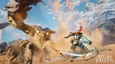 流れる砂を意のままに操り伝説の巨獣を狩猟するアクションRPG「Atlas Fallen」が12月14日にPS5/Xbox Series X|Sで発売決定！の画像2
