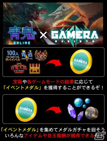 「青鬼オンライン」でアニメ「GAMERA -Rebirth-」とのコラボイベントが開催！ガメラをはじめとしたキャラクターがコラボスキンとして登場の画像3