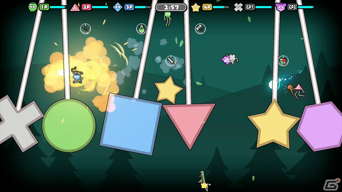 Switch版「ジオメトリックブラザーズ」の予約受付が開始！多彩なステージでのバトルやスリリングなレースを楽しめるパーティーゲームの画像7