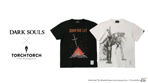 TORCH TORCH×「ダークソウル」8bitの篝火のTシャツ＆双王子ローリアンとロスリックのTシャツの2023年版がWeb通販で一般販売！の画像1