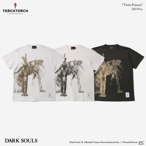 TORCH TORCH×「ダークソウル」8bitの篝火のTシャツ＆双王子ローリアンとロスリックのTシャツの2023年版がWeb通販で一般販売！の画像7