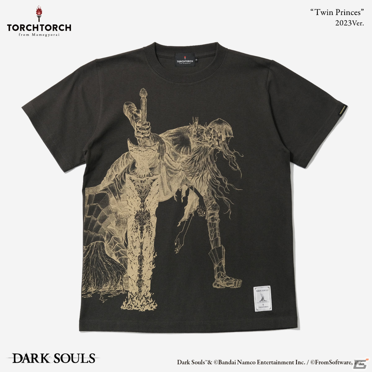 TORCH TORCH×「ダークソウル」8bitの篝火のTシャツ＆双王子ローリアンとロスリックのTシャツの2023年版がWeb通販で一般販売！の画像10