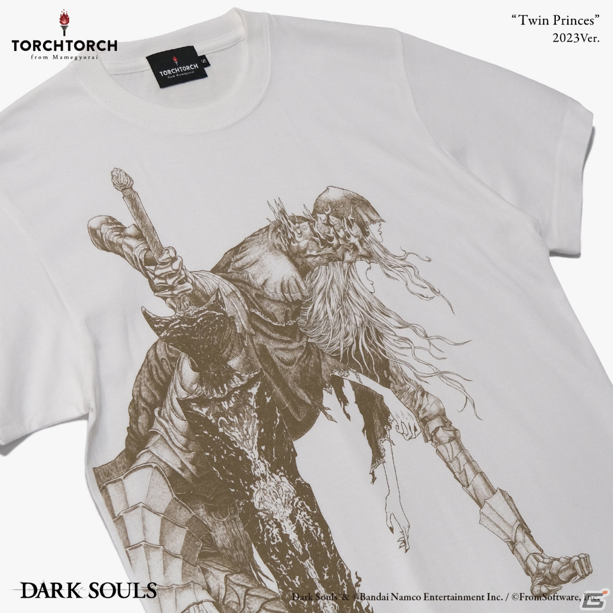 TORCH TORCH×「ダークソウル」8bitの篝火のTシャツ＆双王子ローリアンとロスリックのTシャツの2023年版がWeb通販で一般販売！の画像11