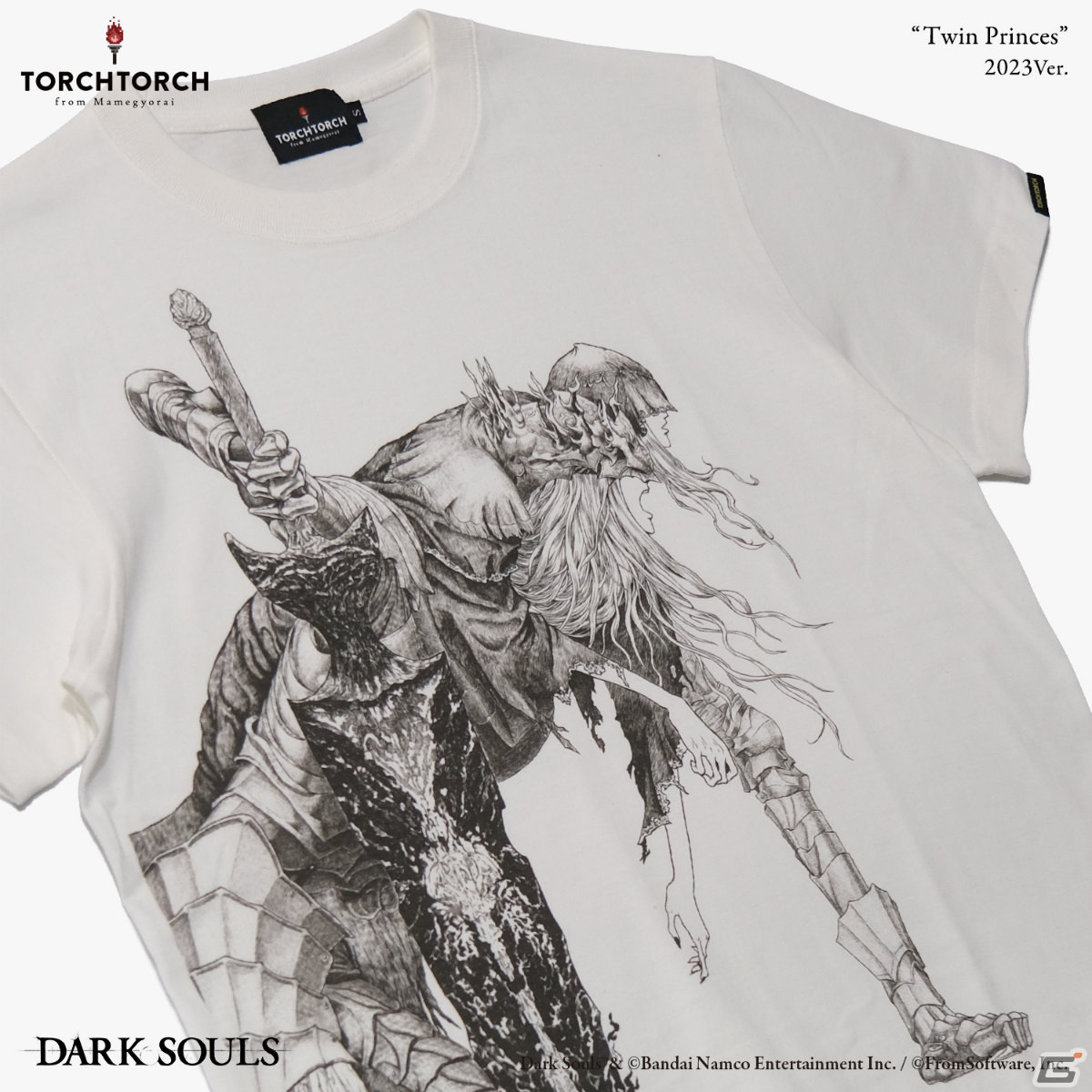 TORCH TORCH×「ダークソウル」8bitの篝火のTシャツ＆双王子ローリアンとロスリックのTシャツの2023年版がWeb通販で一般販売！の画像12