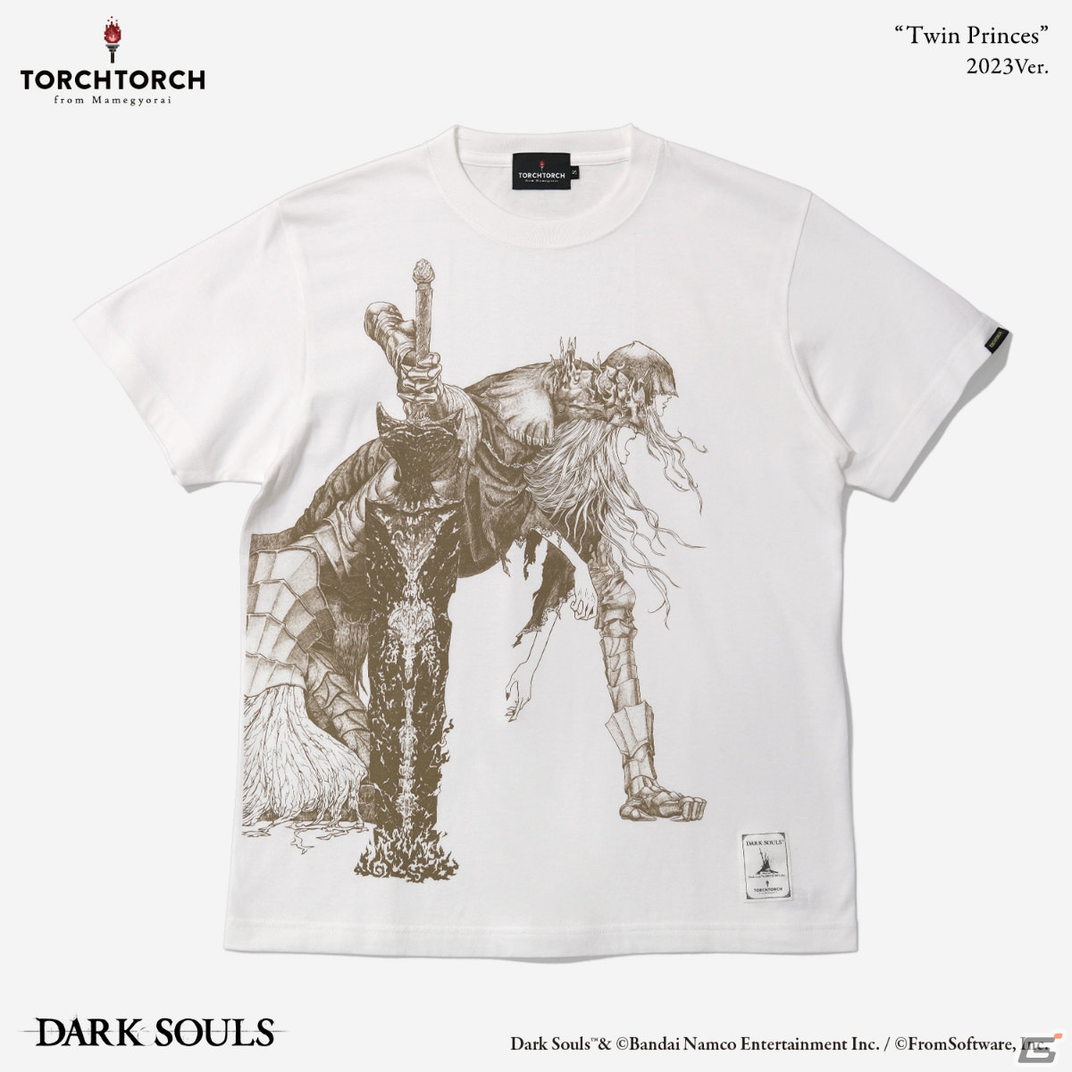 TORCH TORCH×「ダークソウル」8bitの篝火のTシャツ＆双王子ローリアンとロスリックのTシャツの2023年版がWeb通販で一般販売！の画像8