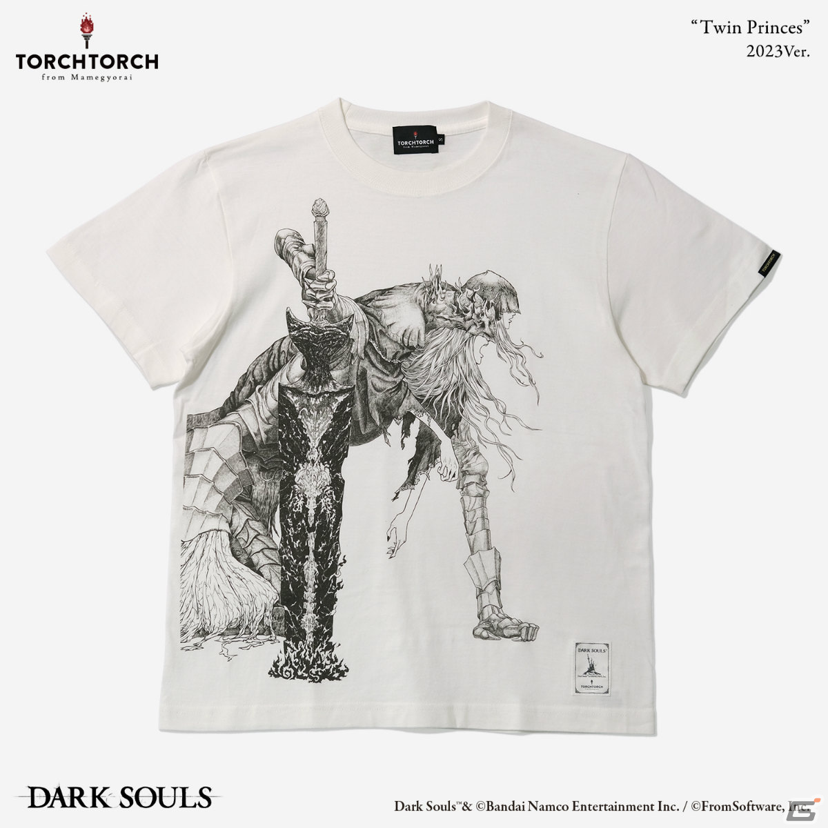 TORCH TORCH×「ダークソウル」8bitの篝火のTシャツ＆双王子ローリアンとロスリックのTシャツの2023年版がWeb通販で一般販売！の画像9