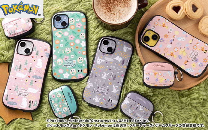 iFaceから「ポケモン」北欧柄のiPhoneスマホケースとAirPodsケースが登場！モダンであたたかな雰囲気の集合・ヤドン・モクロー・ミミッキュの4柄