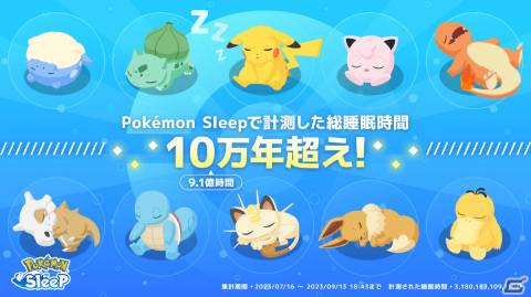 「Pokémon Sleep」世界で計測された総睡眠時間が10万年を突破！ハロウィン帽子をかぶったピカチュウが登場のイベントも10月30日より実施の画像1