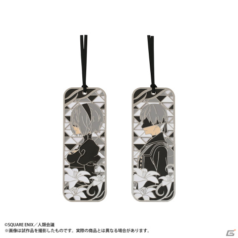 TVアニメ「NieR:Automata Ver1.1a」2Bと9Sの横顔が描かれたメタルブックマーカーやブラックボックスデザインポーチ付きエコバッグが登場！の画像1