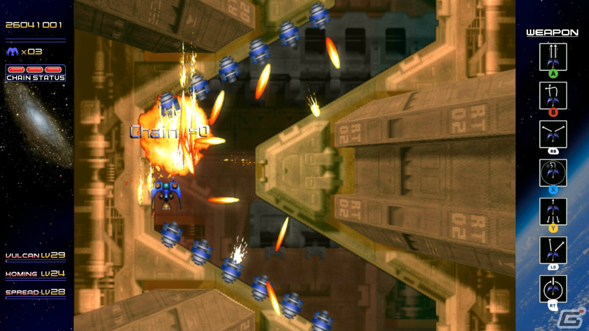 「レイディアントシルバーガン」Steam版が11月3日に配信！SS/Xbox Live Arcade版の画角選択やキーボード操作に対応の画像10