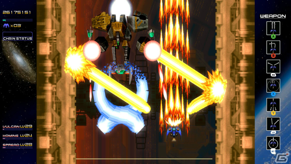 「レイディアントシルバーガン」Steam版が11月3日に配信！SS/Xbox Live Arcade版の画角選択やキーボード操作に対応の画像11