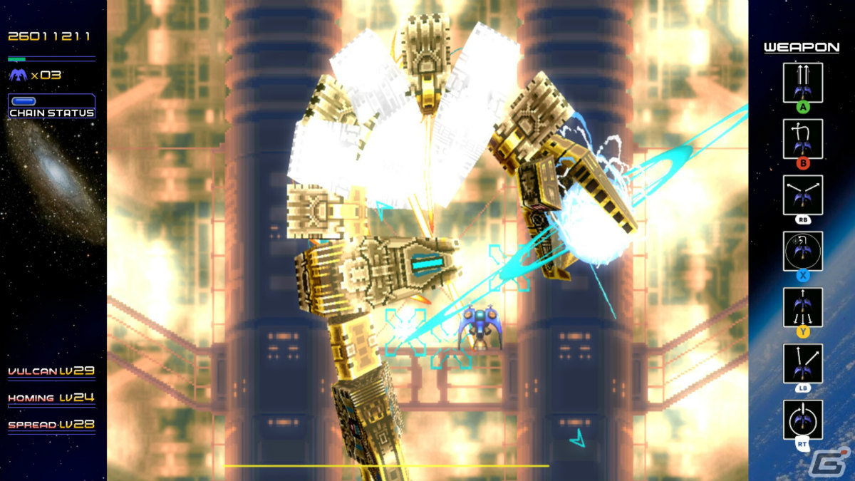 「レイディアントシルバーガン」Steam版が11月3日に配信！SS/Xbox Live Arcade版の画角選択やキーボード操作に対応の画像13