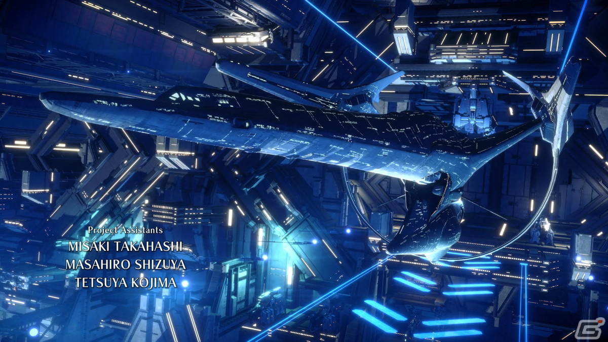 OPムービー。宇宙船カルナスが飛び立つシーンが、美しいCGグラフィックで描かれている