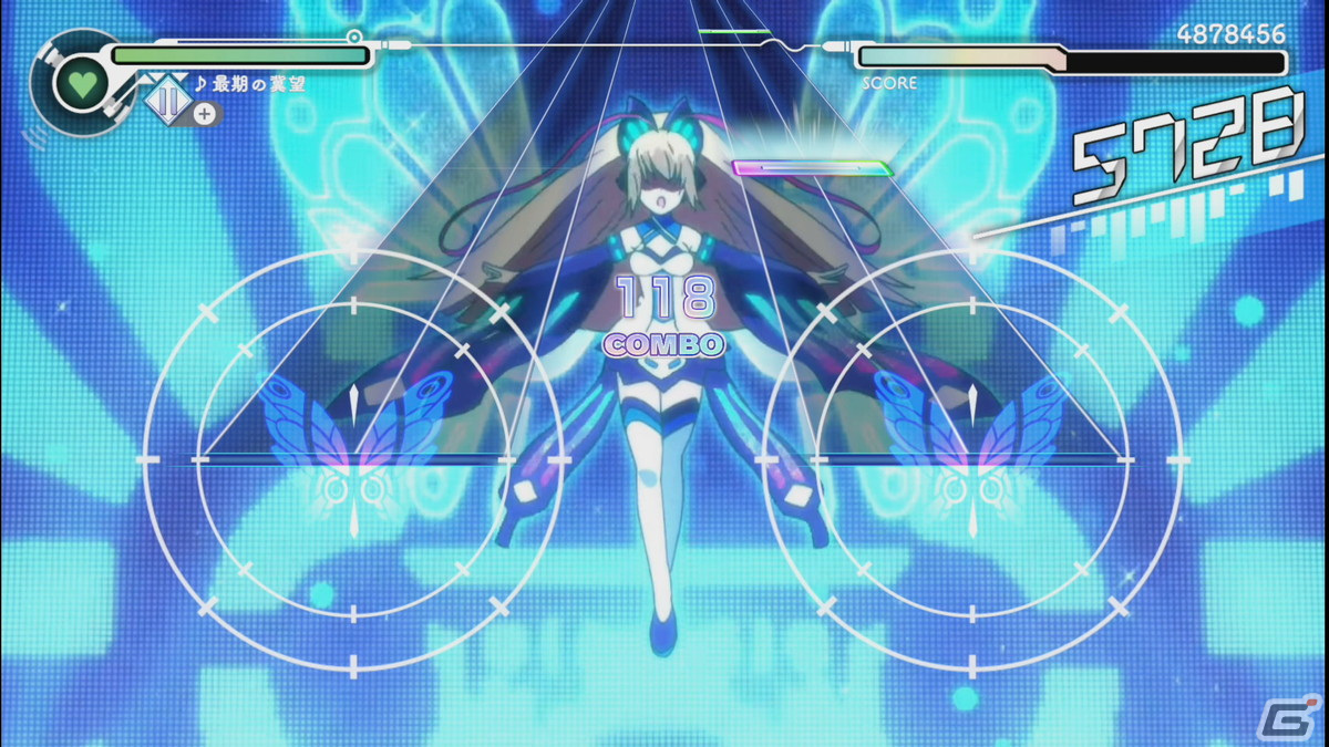 「GUNVOLT RECORDS 電子軌録律」はコントローラーとタッチ操作に対応、各ノーツの説明などゲームシステム詳細が公開！の画像9