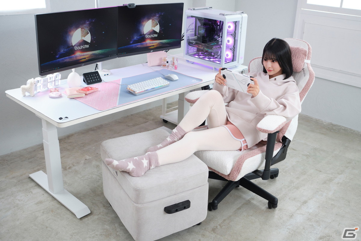 女性ゲーマー向けの小型ゲーミングチェアがBauhutteから発売!小柄な人向けの低座面設計やふわもこ素材の洗えるカバーを採用の画像
