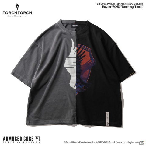 「ARMORED CORE VI FIRES OF RUBICON」独立傭兵C4-621とレイヴンのエンブレムがドッキングしたコラボTシャツが11月17日に発売決定！の画像