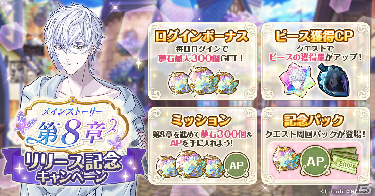 「ゆめくろ」メインストーリー第8章が公開！シハル（CV：入野自由）とベラノーラ（CV：帆世雄一）がプレイアブルキャラクターにの画像