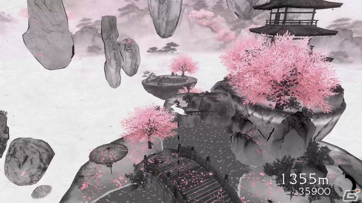 「点睛」のSteamデモ版が配信！水墨山水画の世界をゆっくりと昇っていくリラックス禅アクションの画像4