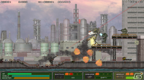 近代兵器とスーパーメカが入り乱れる横スクロールアクション「MECHBLAZE」がSwitchで12月14日に配信決定！の画像