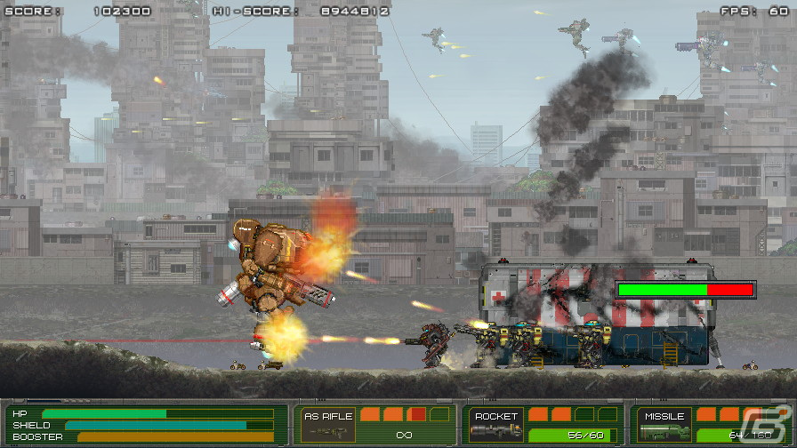 近代兵器とスーパーメカが入り乱れる横スクロールアクション「MECHBLAZE」がSwitchで12月14日に配信決定！の画像6