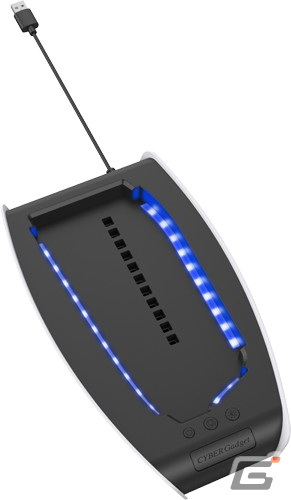 7色に光るRGB LED機能を搭載した新型PS5用縦置きスタンド「CYBER・縦置きスタンド （PS5 slim専用）」が12月下旬に発売決定！の画像1