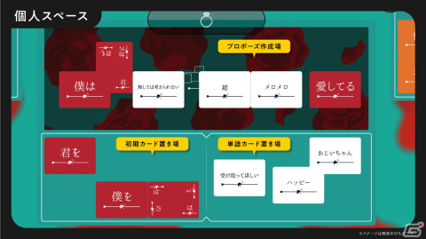 「たった今考えたプロポーズの言葉を君に捧ぐよ。」がオンラインで遊べるココフォリアDL版が配信！コラボミニ拡張セットも12月9日に発売の画像5